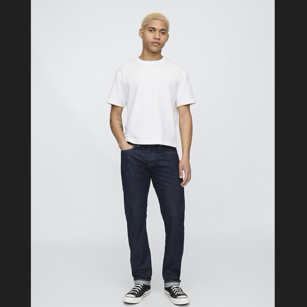 GAP Mens Slim Selvedge Denim Jeans Dark Wash 32x32